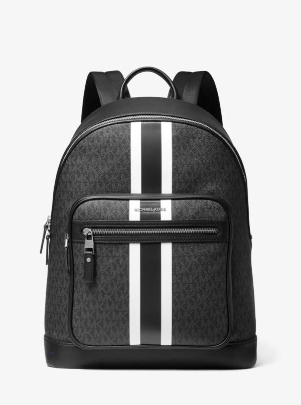 Panske Batohy Michael Kors Hudson Logo Stripe Čierne - Tasky Michael Kors Vypredaj | WXTRO-8420